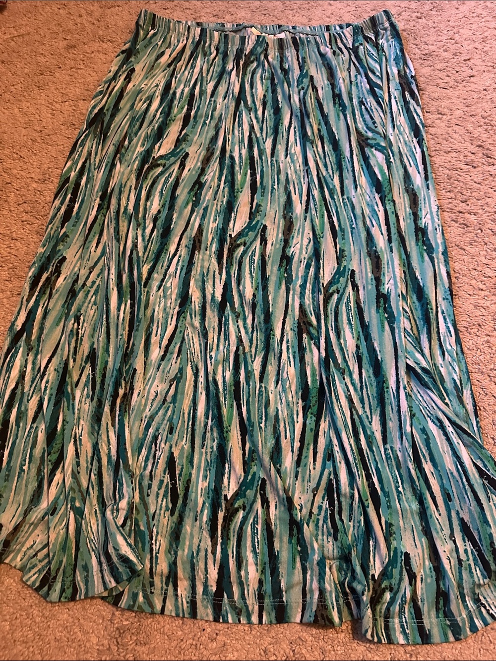 JM Collection Patterned  Midi Skirt